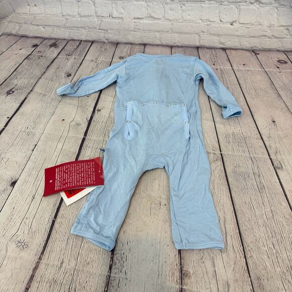Kickee Pants Light Blue Bamboo Zipper Footless Romper - Picture 3 of 3